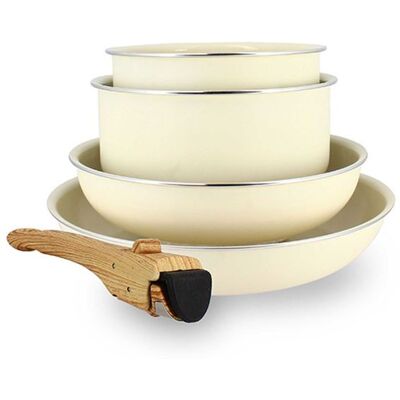 MENASTYL Set de 5 piÈces cuisson en aluminium recyclÉ creme Beige - Publicité MENASTYL Set de 5 piÈces cuisson en aluminium recyclÉ creme Beige - Publicité