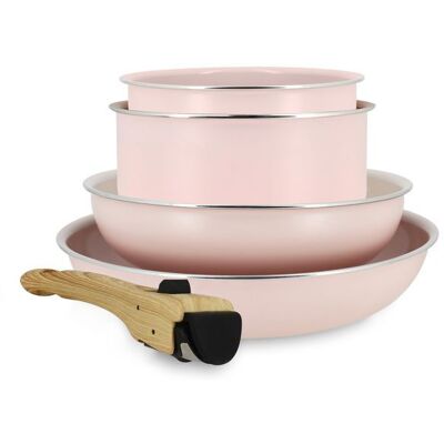 MENASTYL Set de 5 piÈces cuisson en aluminium recyclÉ rose Rose - Publicité MENASTYL Set de 5 piÈces cuisson en aluminium recyclÉ rose Rose - Publicité