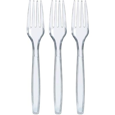 100 Pièces Fourchette Plastique Couvert Plastique Transparent Couvert en Plastique Couverts Plastique Reutilisable - Publicité 100 Pièces Fourchette Plastique Couvert Plastique Transparent Couvert en Plastique Couverts Plastique Reutilisable - Publicité