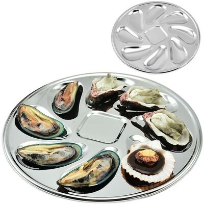 Assiette à huîtres lot de 2 assiettes à huîtres en acier inoxydable Plateau en forme de coquille dhuître Plateau de... Publicité Assiette à huîtres lot de 2 assiettes à huîtres en acier inoxydable Plateau en forme de coquille dhuître Plateau de... Publicité