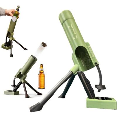 BELLE COMMODE Ouvre-bouteille Mortier de 51mm - Décapsuleur à Pression Lance-Capsule Ludique - Accessoire de Bar et Bureau Original - Vert Armée Vert - Publicité BELLE COMMODE Ouvre-bouteille Mortier de 51mm - Décapsuleur à Pression Lance-Capsule Ludique - Accessoire de Bar et Bureau Original - Vert Armée Vert - Publicité