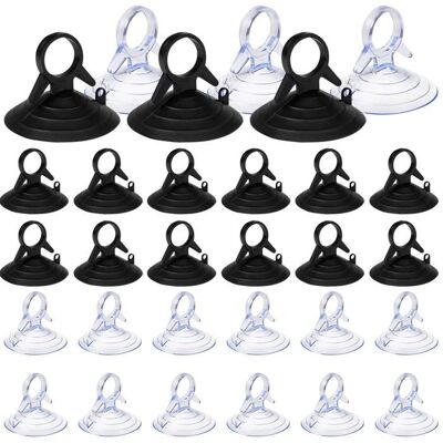 Ventouse - 60 Pièces - PVC - 45mm - Réutilisables - Transparent et Noir Noir - Publicité Ventouse - 60 Pièces - PVC - 45mm - Réutilisables - Transparent et Noir Noir - Publicité