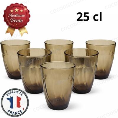 Lot de 6 Verres Duralex 25 cl fabriqué en France –Résistants aux Chocs Thermiques pour Table et Cuisine Marron - Publicité Lot de 6 Verres Duralex 25 cl fabriqué en France –Résistants aux Chocs Thermiques pour Table et Cuisine Marron - Publicité