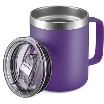 Tasse à café de 12 oz tasse de voyage sous vide à double paroi gobelet à boire avec couvercle coulissant violet Violet - Publicité Tasse à café de 12 oz tasse de voyage sous vide à double paroi gobelet à boire avec couvercle coulissant violet Violet - Publicité