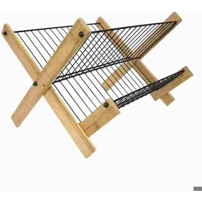 HIT Egouttoir à vaisselle pliable en métal / bambou HT-24501444 - Publicité HIT Egouttoir à vaisselle pliable en métal / bambou HT-24501444 - Publicité