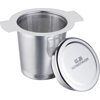 G.a HOMEFAVOR Filtre à thé Filtre à Mailles Pot de Thé en Acier Inoxydable avec Couvercle et Poignée - Publicité G.a HOMEFAVOR Filtre à thé Filtre à Mailles Pot de Thé en Acier Inoxydable avec Couvercle et Poignée - Publicité