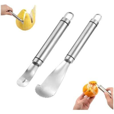 Éplucheur dOrange et Éplucheur de Pamplemousse Acier Inoxydable Éplucheur dAgrumes Orange Long Manche Facile à Éplucher - Publicité Éplucheur dOrange et Éplucheur de Pamplemousse Acier Inoxydable Éplucheur dAgrumes Orange Long Manche Facile à Éplucher - Publicité