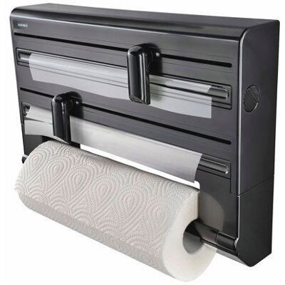 Dérouleur mural Leifheit Parat ComfortLine Black 25794 porte-rouleau mural cuisine pour 3 rouleaux avec lames tranchantes noir Noir - Publicité Dérouleur mural Leifheit Parat ComfortLine Black 25794 porte-rouleau mural cuisine pour 3 rouleaux avec lames tranchantes noir Noir - Publicité