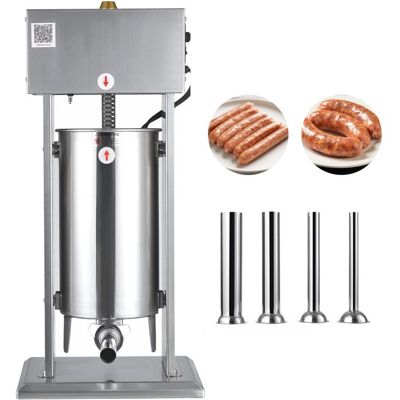 Poussoir à Saucisses Électrique-Duoku-15 L-Machine Verticale en Acier Inoxydable-avec Contrôle de Vitesse Réglable et Pédale - Publicité Poussoir à Saucisses Électrique-Duoku-15 L-Machine Verticale en Acier Inoxydable-avec Contrôle de Vitesse Réglable et Pédale - Publicité
