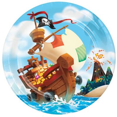 Creative Party 8 assiettes en carton trésor de pirate 22 cm pour anniversaire Bleu - Publicité Creative Party 8 assiettes en carton trésor de pirate 22 cm pour anniversaire Bleu - Publicité