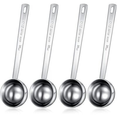 SODIAL Lot de 4 Cuillères Doseuses de 30 Ml en Acier Inoxydable avec Long Manche Idéales pour le Café le Lait les Fruits en Poudre. Publicité SODIAL Lot de 4 Cuillères Doseuses de 30 Ml en Acier Inoxydable avec Long Manche Idéales pour le Café le Lait les Fruits en Poudre. Publicité
