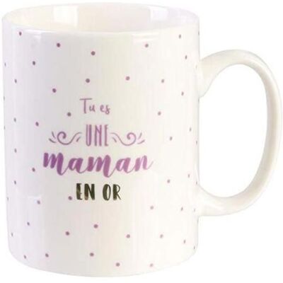 Mug en céramique - WEB2O - Tu es une maman en OR - 95 cm hauteur - 115 cm longueur avec anse - 75 cm diamètre - Publicité Mug en céramique - WEB2O - Tu es une maman en OR - 95 cm hauteur - 115 cm longueur avec anse - 75 cm diamètre - Publicité