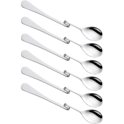 Lot de 6 cuillères Long Drink avec Coude 17 cm cuillères latte Yaourt Cocktail Inox Passe au Lave-Vaisselle (Argent) - Publicité Lot de 6 cuillères Long Drink avec Coude 17 cm cuillères latte Yaourt Cocktail Inox Passe au Lave-Vaisselle (Argent) - Publicité