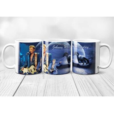 SUPER FABRIQUE Mug Johnny Hallyday avec loup Blanc - Publicité SUPER FABRIQUE Mug Johnny Hallyday avec loup Blanc - Publicité
