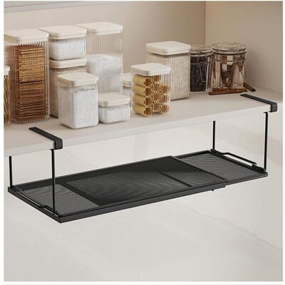HB.YE Panier de Rangement Suspendu Extensible Métallique sous Étagère Organiseur sans Perçage pour Cuisine Bureau Placard 38/70*21*19.5 Noir - Publicité HB.YE Panier de Rangement Suspendu Extensible Métallique sous Étagère Organiseur sans Perçage pour Cuisine Bureau Placard 38/70*21*19.5 Noir - Publicité