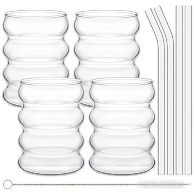 AUTREMENT Ensemble de verres à boire créatifs avec pailles verre de lit verres à cocktail tasse à café transparente standard SET 300ml - Publicité AUTREMENT Ensemble de verres à boire créatifs avec pailles verre de lit verres à cocktail tasse à café transparente standard SET 300ml - Publicité