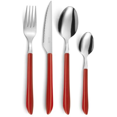 PRADEL ESSENTIEL Vibrato Rouge - Ménagère 24 pièces Rouge - Publicité PRADEL ESSENTIEL Vibrato Rouge - Ménagère 24 pièces Rouge - Publicité