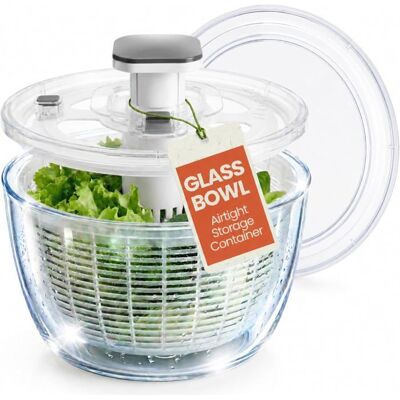 DNBEFFULGENT Essoreuse à salade en verre avec couvercle de rangement 6 pintes Jaune - Publicité DNBEFFULGENT Essoreuse à salade en verre avec couvercle de rangement 6 pintes Jaune - Publicité