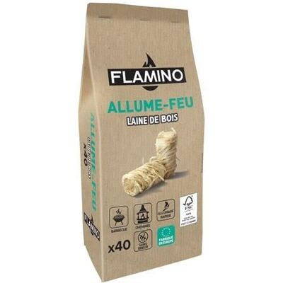 Flamino Laine de Bois Allume-feu - 40 Pièces - Publicité Flamino Laine de Bois Allume-feu - 40 Pièces - Publicité