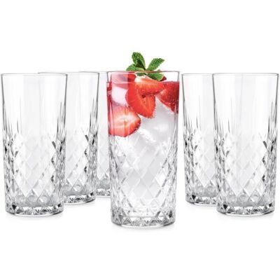 Verres à eau transparents - LEHRING - Lot de 6 - 300 ml par verre - Hauteur 145 cm - Largeur 71 cm - Effet cristallin Rouge - Publicité Verres à eau transparents - LEHRING - Lot de 6 - 300 ml par verre - Hauteur 145 cm - Largeur 71 cm - Effet cristallin Rouge - Publicité