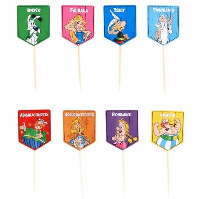 Pics à cupcake - CHAKS - 13833-AX - Lot de 8 - Papier et bois - Licence officielle Astérix Noir - Publicité Pics à cupcake - CHAKS - 13833-AX - Lot de 8 - Papier et bois - Licence officielle Astérix Noir - Publicité