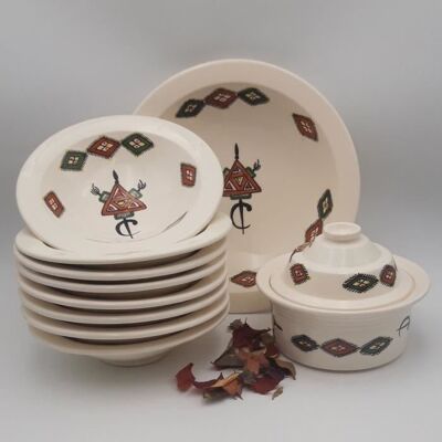 YODECO Service à couscous assiettes Tebsi Sahel beige - 8 pers Beige - Publicité YODECO Service à couscous assiettes Tebsi Sahel beige - 8 pers Beige - Publicité