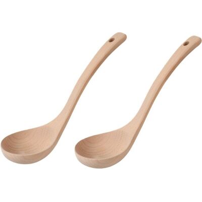 Louches À Soupe En Bois De Hêtre Courbé 2 Pièces Longue Manche Non Teint 27 X 78 Cm Couleur Bois Naturel Pour Cuisine - Publicité Louches À Soupe En Bois De Hêtre Courbé 2 Pièces Longue Manche Non Teint 27 X 78 Cm Couleur Bois Naturel Pour Cuisine - Publicité