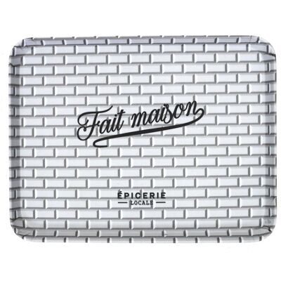 LINNEA Lot de 2 plateaux de service en plastique collection BROOKLYN blanc et noir Noir - Publicité LINNEA Lot de 2 plateaux de service en plastique collection BROOKLYN blanc et noir Noir - Publicité