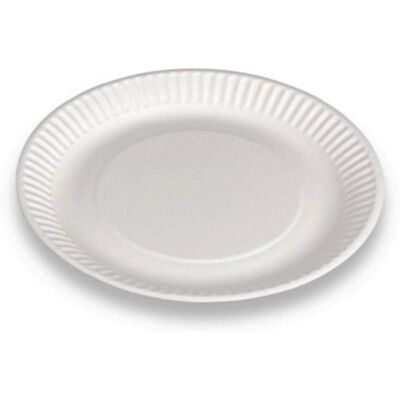 100 Assiettes Rondes Jetables en Carton Blanches D. 23 cm pour Buffet Traiteur Anniversaire et Fêtes - D-Work Blanc - Publicité 100 Assiettes Rondes Jetables en Carton Blanches D. 23 cm pour Buffet Traiteur Anniversaire et Fêtes - D-Work Blanc - Publicité