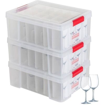 Boîte de rangement pour verres x3 Sundis GLASS STORE capacité 24 verres diam 72 cm et hauteur 165cm max Blanc - Publicité Boîte de rangement pour verres x3 Sundis GLASS STORE capacité 24 verres diam 72 cm et hauteur 165cm max Blanc - Publicité