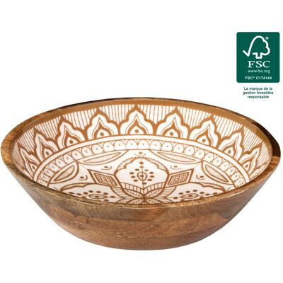 HOME DECO FACTRY Saladier - Home Deco Factory - Dune - Manguier - Terracotta - Blanc Et Orange Blanc - Publicité HOME DECO FACTRY Saladier - Home Deco Factory - Dune - Manguier - Terracotta - Blanc Et Orange Blanc - Publicité
