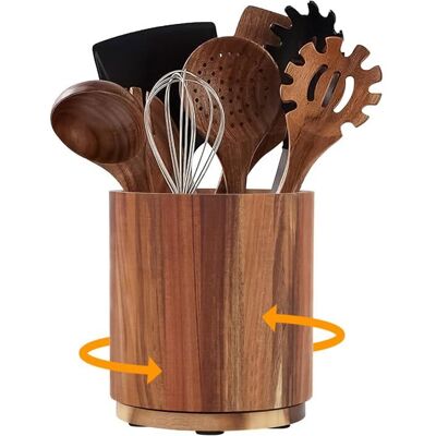 FRAVONIX Pot à ustensiles rotatif à 360°–Support de 167 cm (657 po) pour comptoir de cuisine – Style ferme (farmhouse) - Publicité FRAVONIX Pot à ustensiles rotatif à 360°–Support de 167 cm (657 po) pour comptoir de cuisine – Style ferme (farmhouse) - Publicité