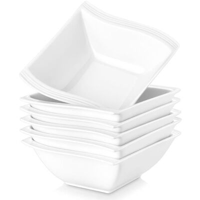 Malacasa Série FLORA 6pcs Service Bol Céréales Soupe Porcelaine Petit Déjeuner 14*145*55cm Céramique Blanc - Publicité Malacasa Série FLORA 6pcs Service Bol Céréales Soupe Porcelaine Petit Déjeuner 14*145*55cm Céramique Blanc - Publicité