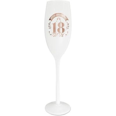 Générique Flûte en verre blanc et rose pour 18 ans - Publicité Générique Flûte en verre blanc et rose pour 18 ans - Publicité