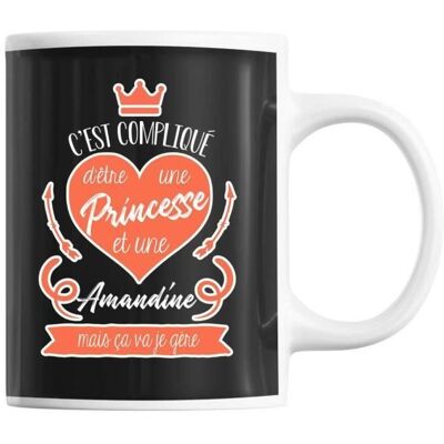 Mug - Amandine La Princesse - Tasse Personnalisée - Céramique - 325 ml - Résistant Lave-vaisselle Blanc - Publicité Mug - Amandine La Princesse - Tasse Personnalisée - Céramique - 325 ml - Résistant Lave-vaisselle Blanc - Publicité