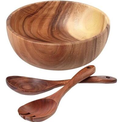 Ensemble de bol à salade - ONEVER - 3 pièces - Bois naturel - Écologique - Durable Marron - Publicité Ensemble de bol à salade - ONEVER - 3 pièces - Bois naturel - Écologique - Durable Marron - Publicité