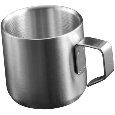 Tasse Café Inox Double Paroi 150ml + Poignée - Multi-usage - Lait/Café/Quotidien QIEDOVIEY Gris - Publicité Tasse Café Inox Double Paroi 150ml + Poignée - Multi-usage - Lait/Café/Quotidien QIEDOVIEY Gris - Publicité