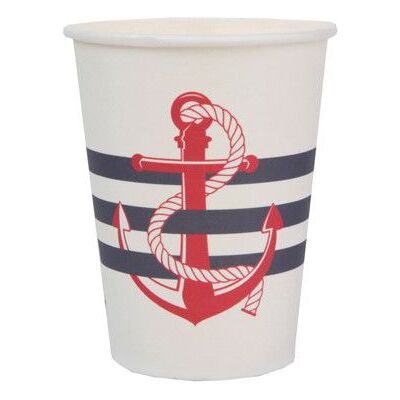 Lot de 10 Gobelets BORD DE MER 25cl Blanc - Publicité Lot de 10 Gobelets BORD DE MER 25cl Blanc - Publicité