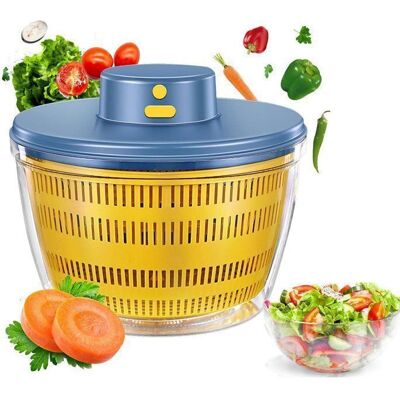 DONFANLIA Essoreuse à Salade - 4 L - Bol en matériau alimentaire ABS/PP - Facile à Nettoyer - Bleu Blanc - Publicité DONFANLIA Essoreuse à Salade - 4 L - Bol en matériau alimentaire ABS/PP - Facile à Nettoyer - Bleu Blanc - Publicité