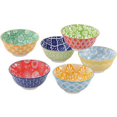 Bols à Céréales en Céramique Multicolore - Lot de 6 Bols Soupe Ramen Riz - Micro-ondes & Lave-vaisselle - 700 ml - Publicité Bols à Céréales en Céramique Multicolore - Lot de 6 Bols Soupe Ramen Riz - Micro-ondes & Lave-vaisselle - 700 ml - Publicité
