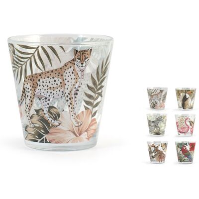 JORISELECTION Lot de 6 Verres à Eau Décor Savane Animaux 25 cl Verre avec Motifs Tropicaux Style Moderne - Publicité JORISELECTION Lot de 6 Verres à Eau Décor Savane Animaux 25 cl Verre avec Motifs Tropicaux Style Moderne - Publicité