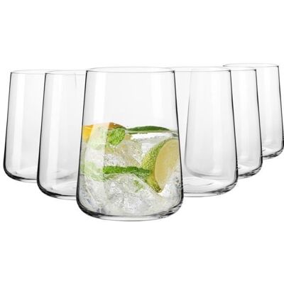Krosno Verres à eau boissons et jus de fruits Design élégant Verre sans plomb Ensemble de 6 pièces Capacité 490 ml Blanc - Publicité Krosno Verres à eau boissons et jus de fruits Design élégant Verre sans plomb Ensemble de 6 pièces Capacité 490 ml Blanc - Publicité