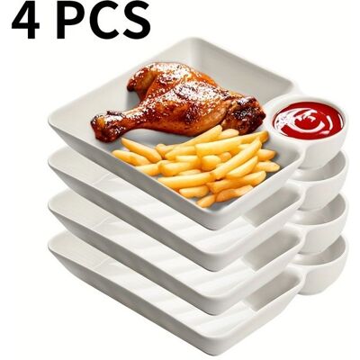 S'AGRANDIR Ensemble de plateaux à collation compartimentés (73 x 66) — Assiettes de service en plastique à compartiments - Publicité S'AGRANDIR Ensemble de plateaux à collation compartimentés (73 x 66) — Assiettes de service en plastique à compartiments - Publicité