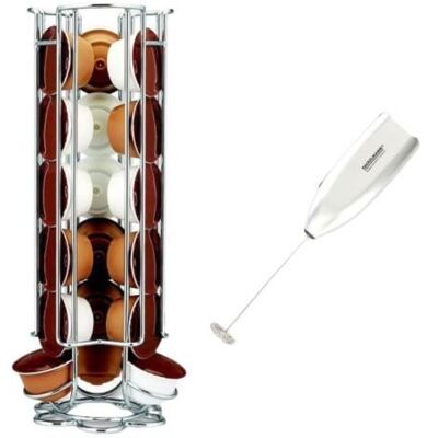 Ensemble à café avec porte capsules Dolce Gusto® et mousseur à lait - FACKELMANN Gris - Publicité Ensemble à café avec porte capsules Dolce Gusto® et mousseur à lait - FACKELMANN Gris - Publicité
