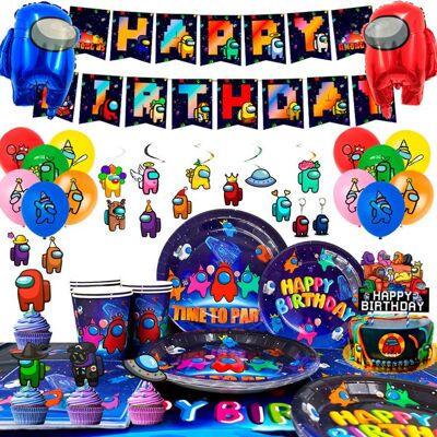 INBOXXARTY Decoration Anniversaire Among Us Ensemble Vaisselle De Fête Décoration de fête danniversaire Assiette Ballon Anniversaire Among Us - Publicité INBOXXARTY Decoration Anniversaire Among Us Ensemble Vaisselle De Fête Décoration de fête danniversaire Assiette Ballon Anniversaire Among Us - Publicité