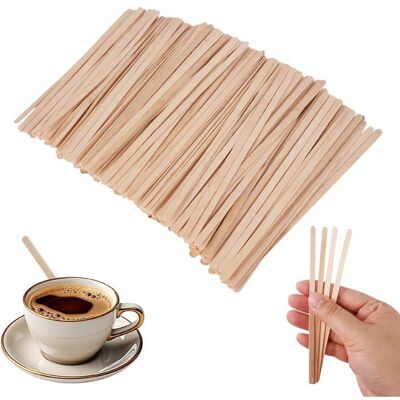 VITDIPY 1000 Touillette 14 cm Bois Naturel Agitateur Café Biodégradable Pour Café Thé Jus Cocktail - Publicité VITDIPY 1000 Touillette 14 cm Bois Naturel Agitateur Café Biodégradable Pour Café Thé Jus Cocktail - Publicité