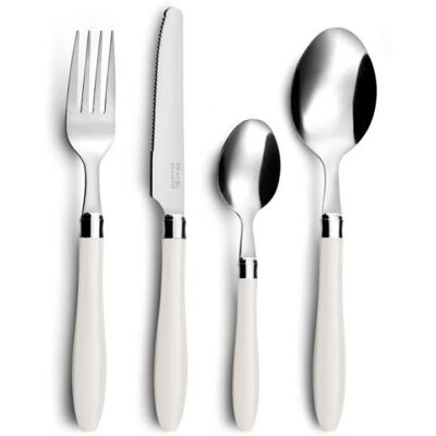 Ménagère 16 pièces - Pradel Essentiel - Réglisse - Inox & manche polypropylène crème - Pour 4 personnes Beige - Publicité Ménagère 16 pièces - Pradel Essentiel - Réglisse - Inox & manche polypropylène crème - Pour 4 personnes Beige - Publicité