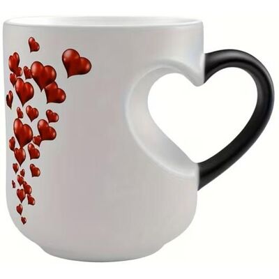 EVOZEN Mug Magique en Céramique - Tasse Thermochromique Chaleur - Change de Couleur Boisson Chaude - Motif Cœurs Cadeau Saint Valentin Noir - Publicité EVOZEN Mug Magique en Céramique - Tasse Thermochromique Chaleur - Change de Couleur Boisson Chaude - Motif Cœurs Cadeau Saint Valentin Noir - Publicité