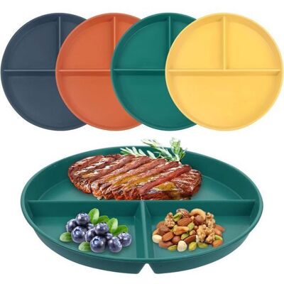 4pcs Assiette Compartiment Adulte Enfant Assiettes Divises Assiette Reequilibrage AlimentaireAssiette Plastique Reutili ASSIETTE - Publicité 4pcs Assiette Compartiment Adulte Enfant Assiettes Divises Assiette Reequilibrage AlimentaireAssiette Plastique Reutili ASSIETTE - Publicité