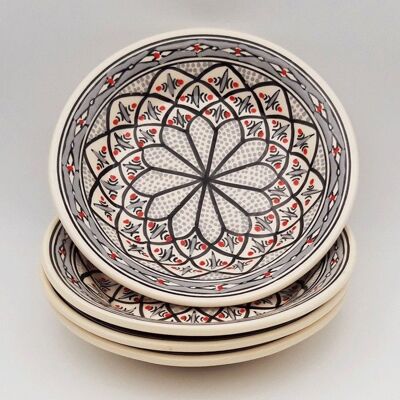YODECO Lot de 4 assiettes creuses Bakir gris - D 24 cm - Publicité YODECO Lot de 4 assiettes creuses Bakir gris - D 24 cm - Publicité